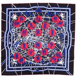 HERMES Black Silk Scarf